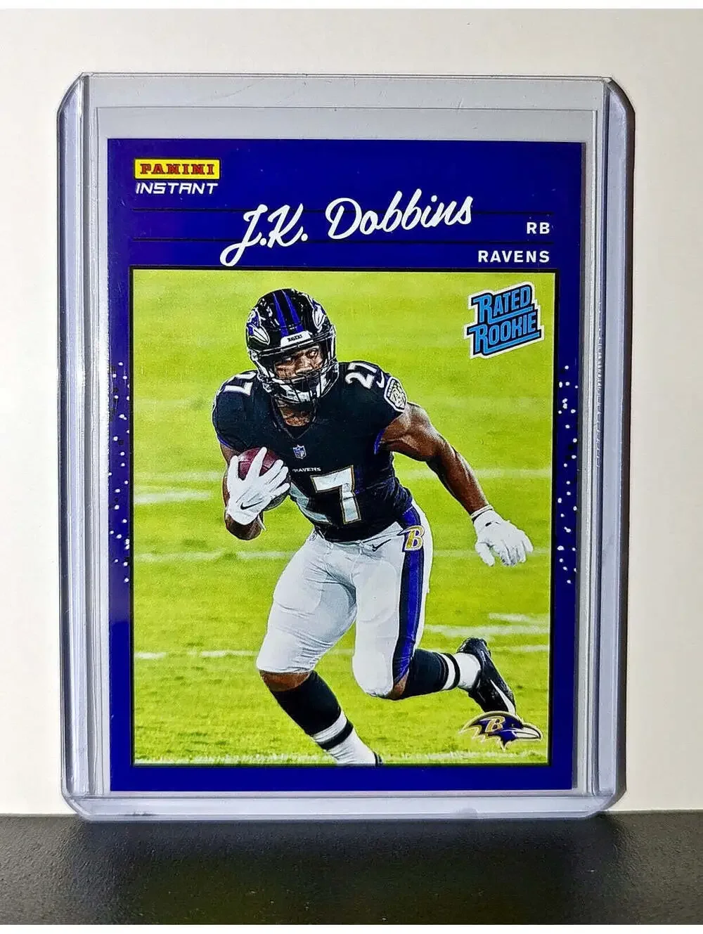 JK Dobbins Rookie 2020 Panini NFL #23 Rated Rookie Card Baltimore Ravens